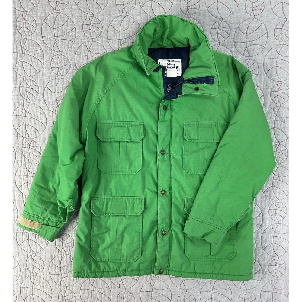 VTG 80s Woolrich Woman Kelly Green Utility Field‎ Jacket Nylon Lined USA / Large